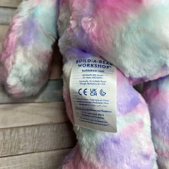 Build A Bear Tie Dye Pastel Purple Pink Blue  Cat 16" Stuffed Animal Plush - Picture 3 of 5